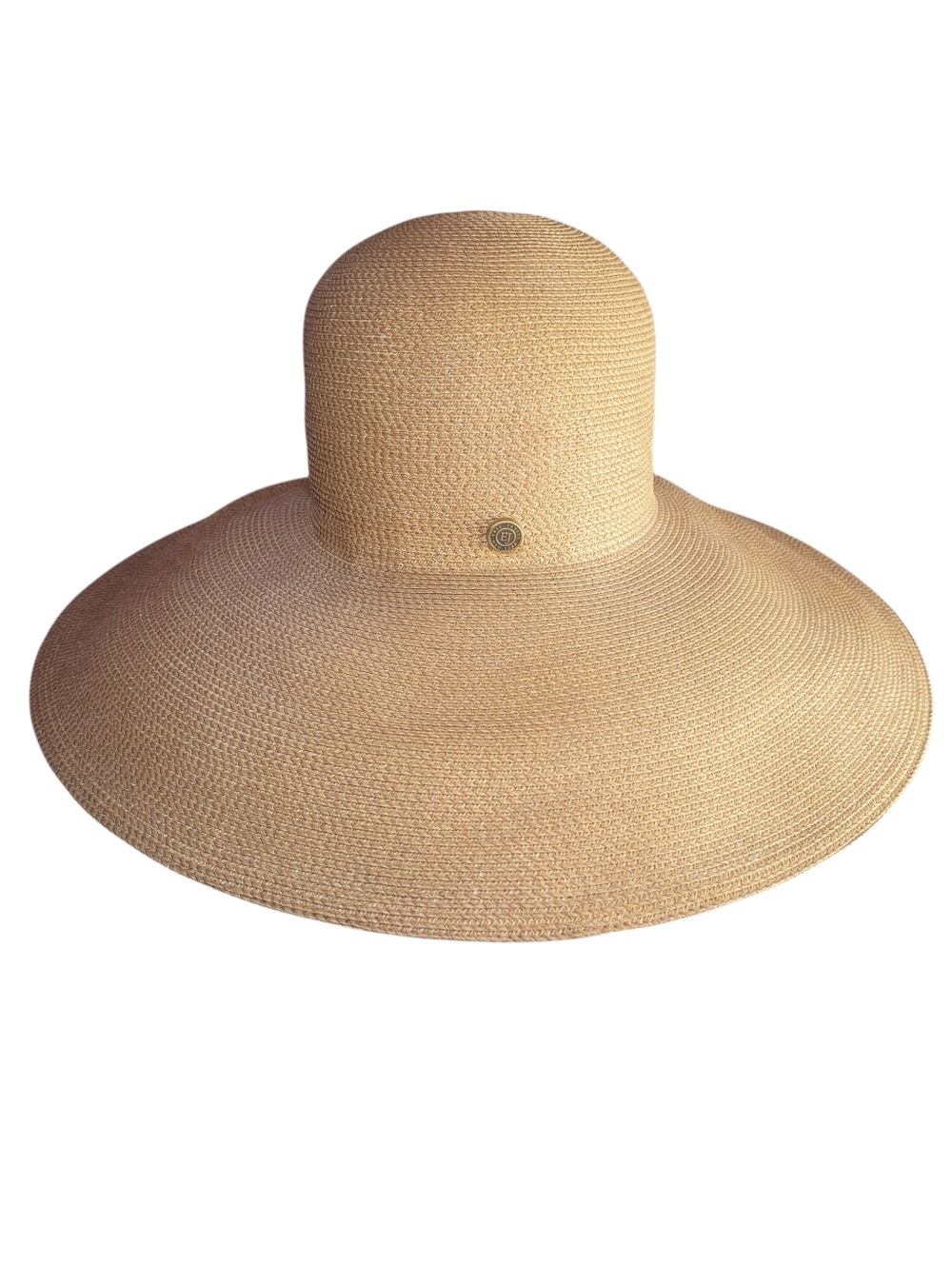 Eric Javits Sun Hat Squishee Straw 6" Wide Brim Packable Floppy Natural Beach
